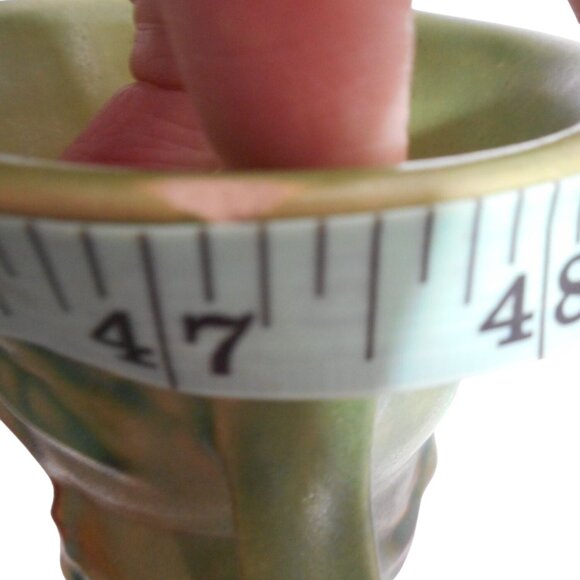 Vintage Roseville Pottery Snowberry 1940's Green Vase Art Deco Handled #1 - Picture 7 of 9